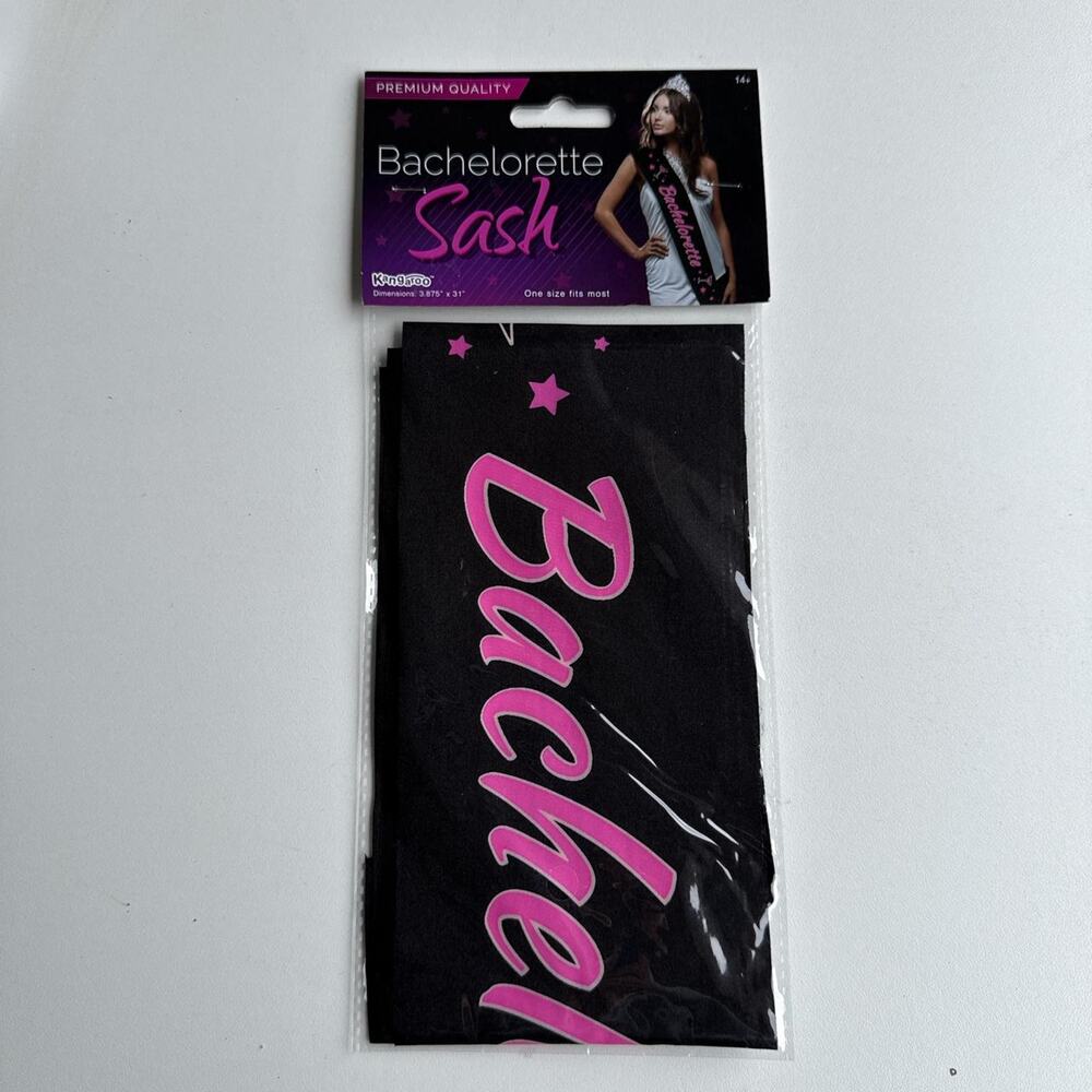 Black and Pink Bachelorette Sash New